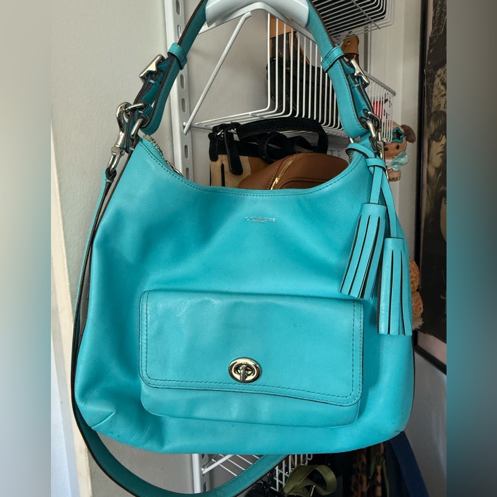 Coach Legacy Courtenay Turquoise Leather Hobo/Shoulder Bag
